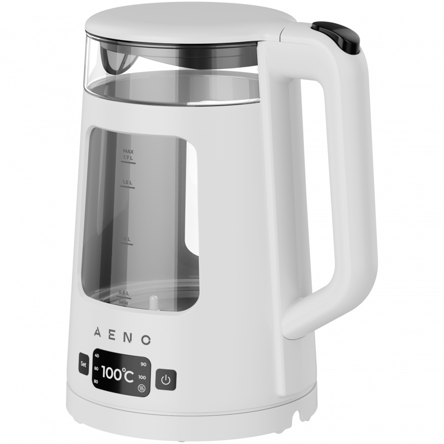 AENO Electric Kettle EK6: 1850-2200W, 2L, Strix, Square-shaped body, Transparent lid, High Resistant Glass, LED-Illumination,