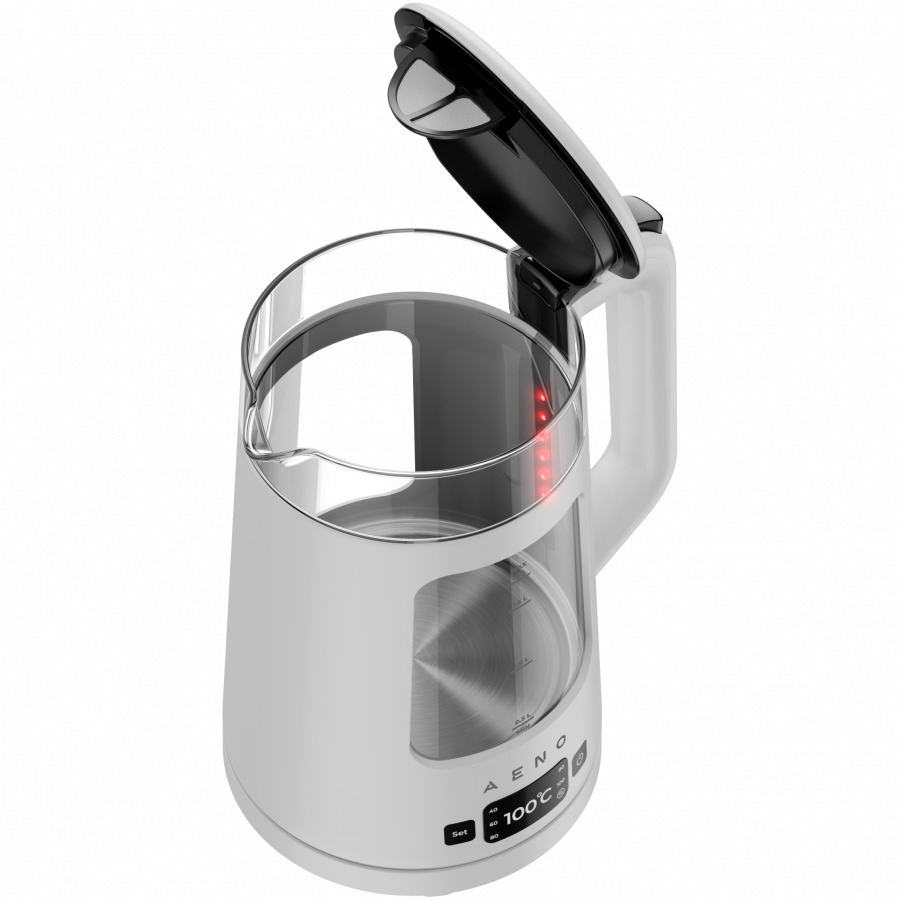 AENO Electric Kettle EK6: 1850-2200W, 2L, Strix, Square-shaped body, Transparent lid, High Resistant Glass, LED-Illumination,