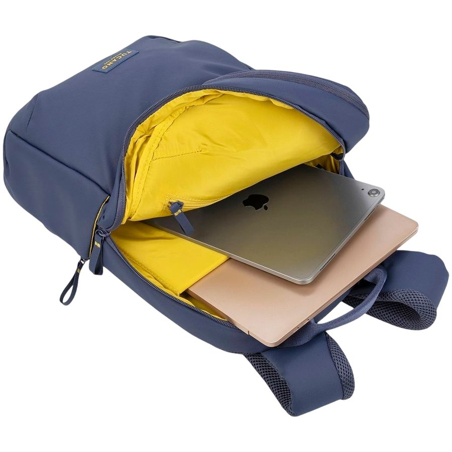 The Laser backpack for 15.6'' laptops and 16'' MacBooks, made from water-resistant resin-coated fabric obtained from recycled