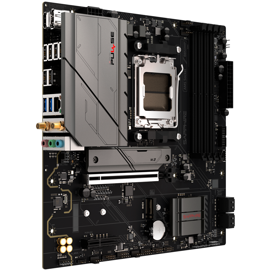 SAPPHIRE AMD B850M AM5 PULSE Ryzen R9/R7/R5, 4x DDR5 7600MHz, PCIE 4.0 x16, 1x M.2 Gen5, 1x M.2 Gen4, LAN 2.5 Gbps, WIFI6, US