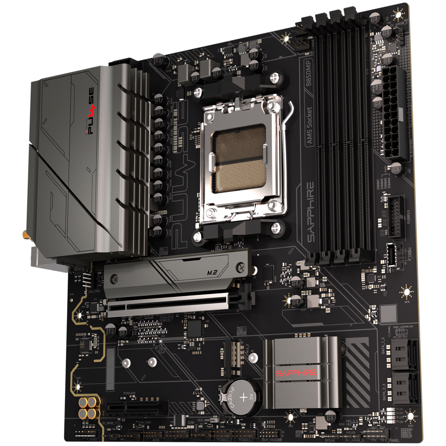 SAPPHIRE AMD B850M AM5 PULSE Ryzen R9/R7/R5, 4x DDR5 7600MHz, PCIE 4.0 x16, 1x M.2 Gen5, 1x M.2 Gen4, LAN 2.5 Gbps, WIFI6, US
