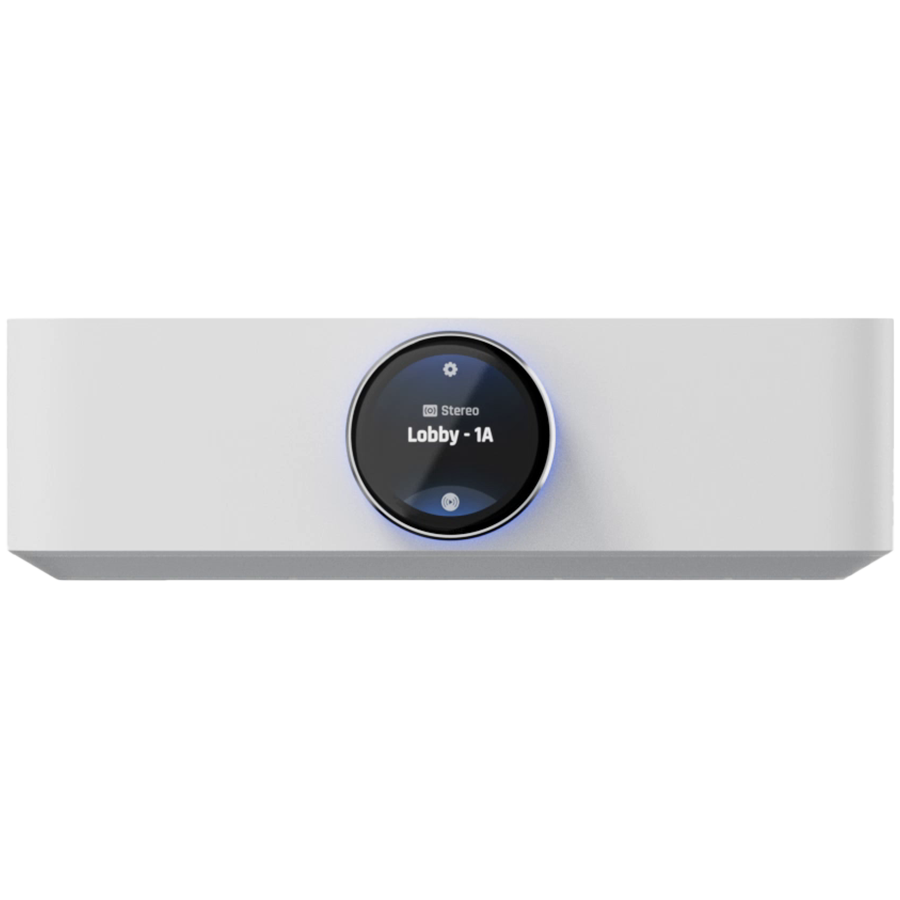 Ubiquiti UPL-Amp-W-EU Premium speaker amplifier designed for high-fidelity multi-zone audio streaming and immersive spatial s
