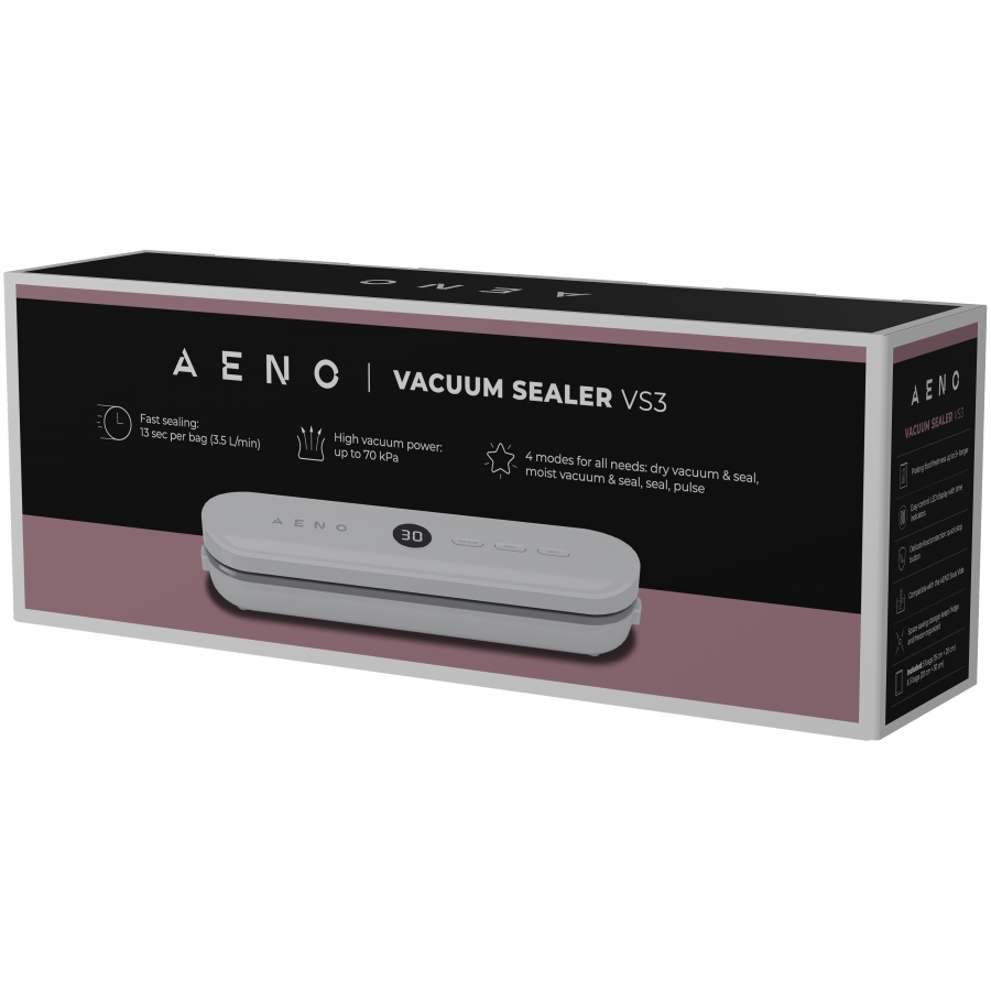 Vacuum Sealer, white, LED display, 80W, -65kPa (+/-5kPa) — AENO