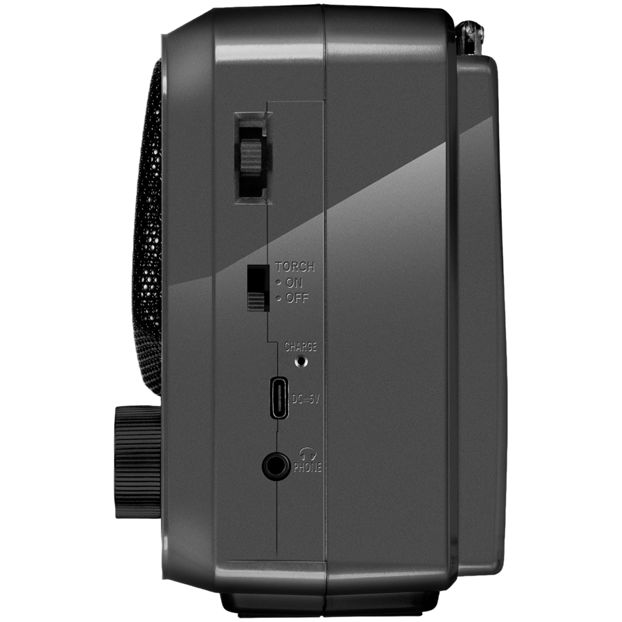Speaker SVEN SRP-150, gray (3W, Bluetooth, FM/AM/SW, USB, microSD, flashlight, battery)