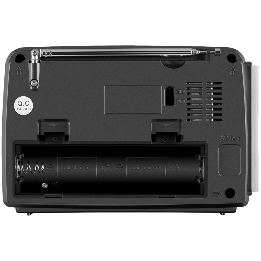 Speaker SVEN SRP-150, gray (3W, Bluetooth, FM/AM/SW, USB, microSD, flashlight, battery)