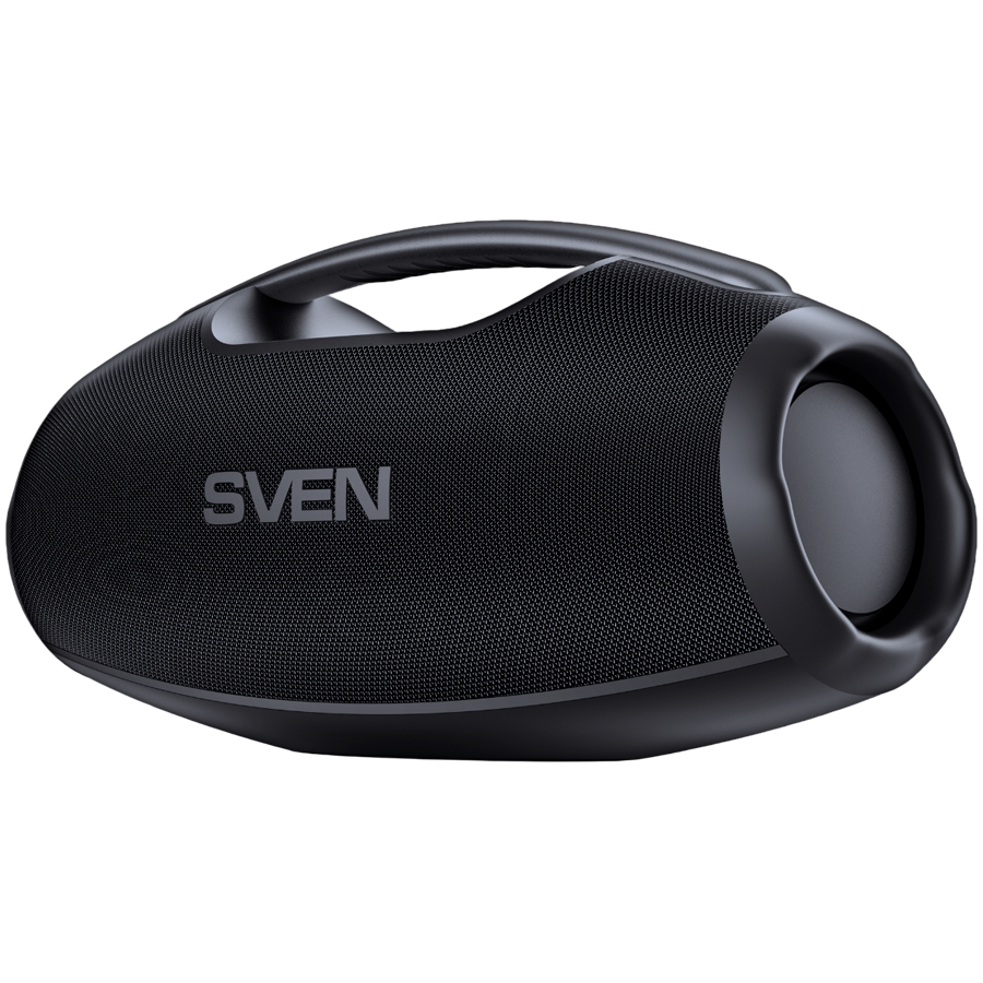 Portable speaker SVEN PS-990, black, power output 180W (RMS), TWS, Bluetooth, RGB backlight, Waterproof (IPx7), USB, Lithium 