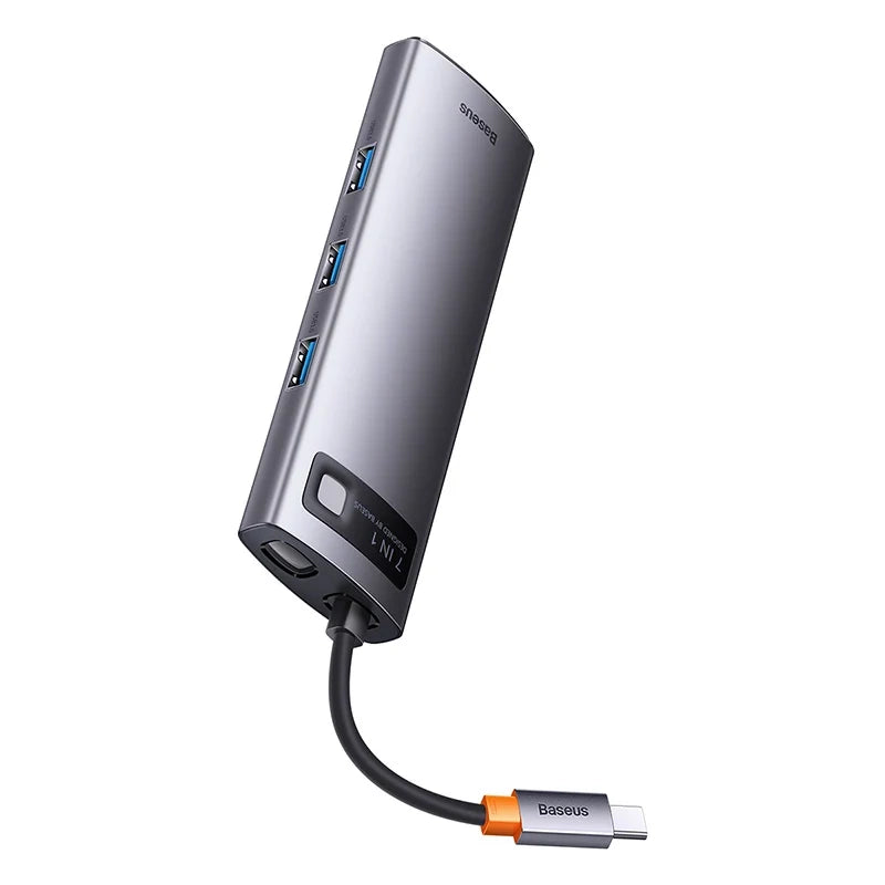 Hub 7in1 Baseus Metal Gleam Series, USB-C to 3x USB 3.0 + 2x HDMI + USB-C PD + Ethernet RJ45 - Product Image 3