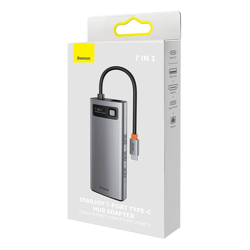 Hub 7in1 Baseus Metal Gleam Series, USB-C to 3x USB 3.0 + HDMI + USB-C PD + VGA + Ethernet RJ45 - Product Image 6