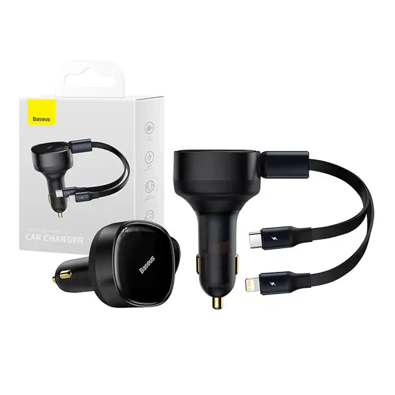 Car Charger Baseus Enjoyment with cable USB-C + Lightning 3A, 30W (Black) - Product Image 9
