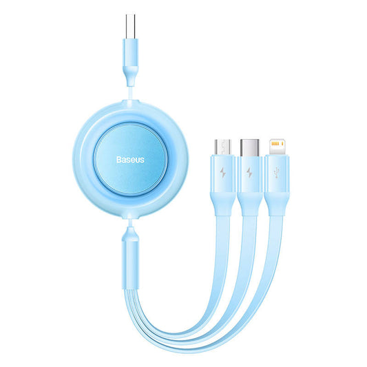 Baseus Bright Mirror 2, USB 3-in-1 cable for micro USB / USB-C / Lightning 3.5A 1.1m (Sky blue) - Product Image 2
