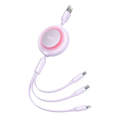 Baseus Bright Mirror 2, 3-in-1  USB 3-in-1 cable for micro USB / USB-C / Lightning 3.5A 1.1m (Purple) - Product Image 6