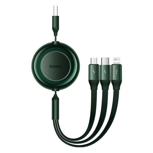 Baseus Bright Mirror 2, USB 3-in-1 cable for micro USB / USB-C / Lightning 3.5A 1.1m (Green) - Product Image 2