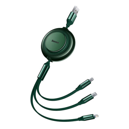 Baseus Bright Mirror 2, USB 3-in-1 cable for micro USB / USB-C / Lightning 3.5A 1.1m (Green) - Product Image 6