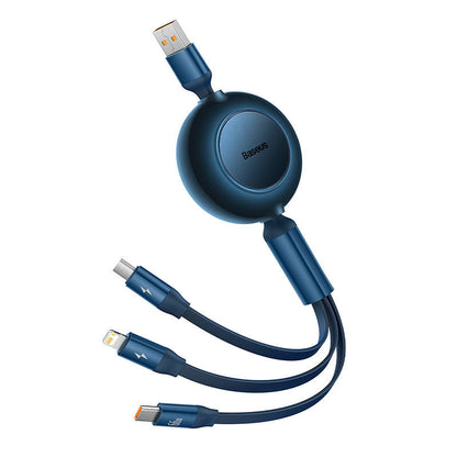 Baseus Bright Mirror 3, USB 3-in-1 cable for micro USB / USB-C / Lightning 66W / 2A 1.1m (Blue) - Product Image 6