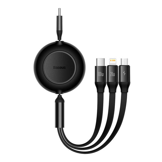 Baseus Bright Mirror 4, USB-C 3-in-1 cable for micro USB / USB-C / Lightning 100W / 3.5A 1.1m (Black) - Product Image 2
