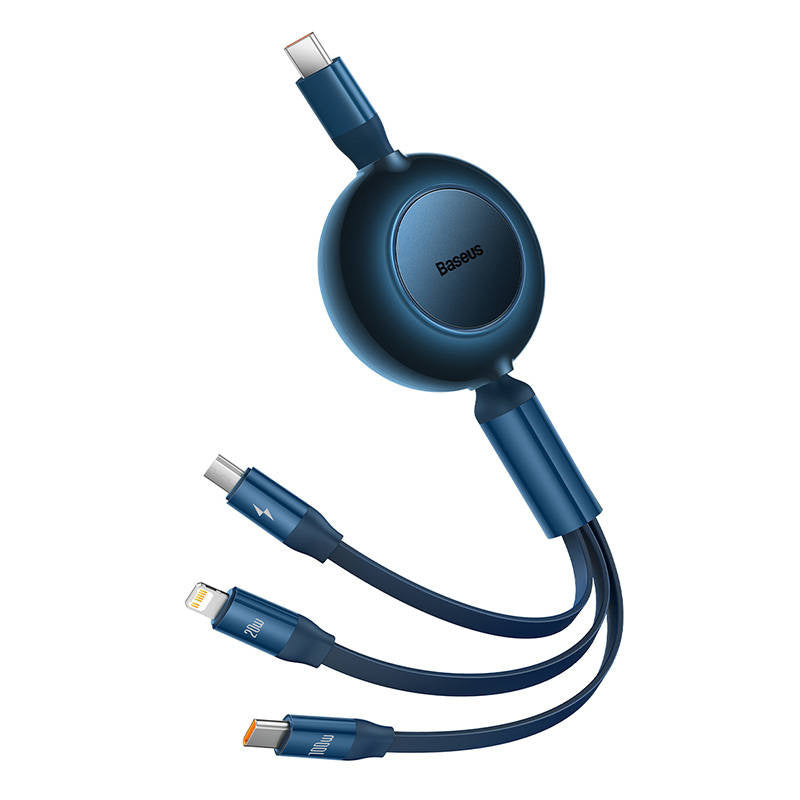 USB-C 3-in-1 cable  Baseus Bright Mirror 4 for micro USB / USB-C / Lightning 100W / 3.5A 1.1m (Blue) - Product Image 6