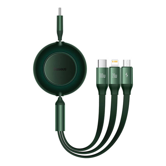 USB-C 3-in-1 cable Baseus Bright Mirror 4 for micro USB / USB-C / Lightning 100W / 3.5A 1.1m (Green) - Product Image 2