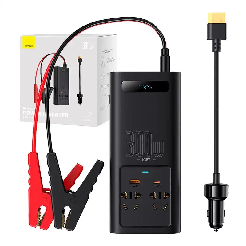 Power Inverter Baseus 300W (220V CN/EU) (black) - Product Image 1