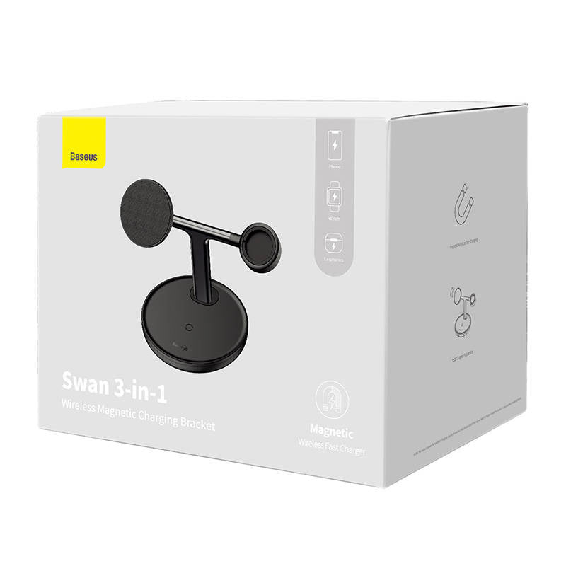 Magnetic Charging Bracket Baseus Swan 3 in 1 20W (black) - Product Image 7