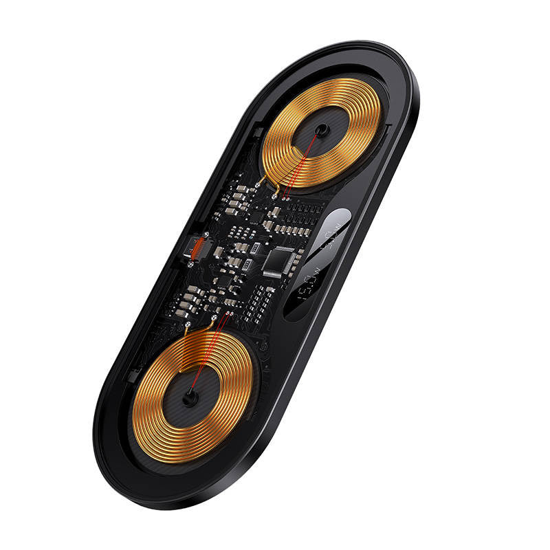 Dual Qi wireless charger Baseus Digital LED Display, 20W - Product Image 5