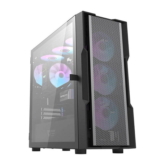 Darkflash DK431 Mesh-Computergehäuse (schwarz) + 4 ARGB-Lüfter