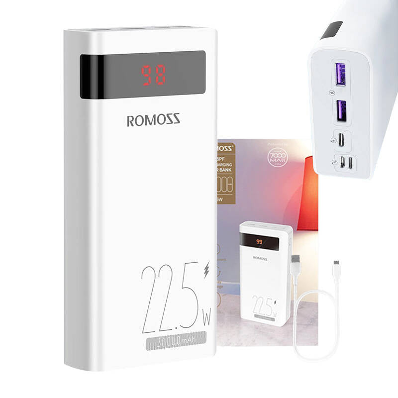 Powerbank Romoss SENSE8PF 30000mAh, 22.5W (white) - Product Image 2