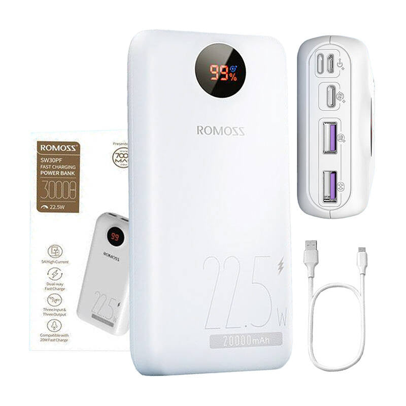 Powerbank Romoss PSW30PF 30000mAh, 22.5W (white) - Product Image 2