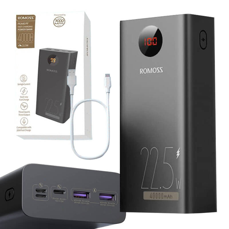 Powerbank Romoss PEA40PF 40000mAh, 22.5W (black) - Product Image 3