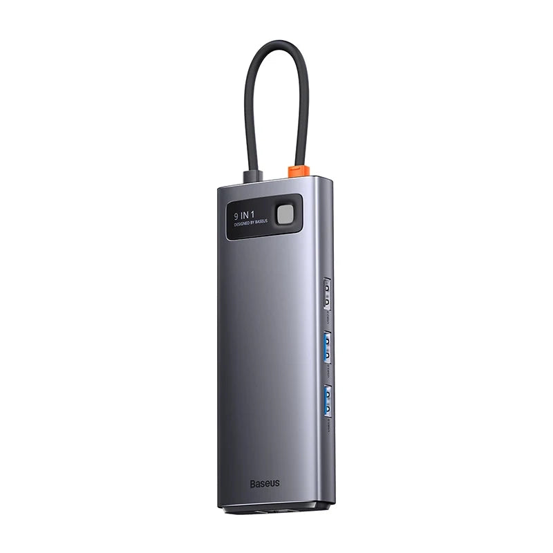 Hub 9in1 Baseus Metal Gleam Series, USB-C to 2x USB 3.0 + 2x HDMI + USB 2.0 + USB-C PD + Ethernet RJ45 + microSD/SD - Product Image 3