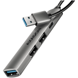 HUE-STA ALU STRIP USB-A 4 port hub — AXAGON