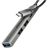 HUE-STC ALU STRIP USB-C 4 port hub — AXAGON