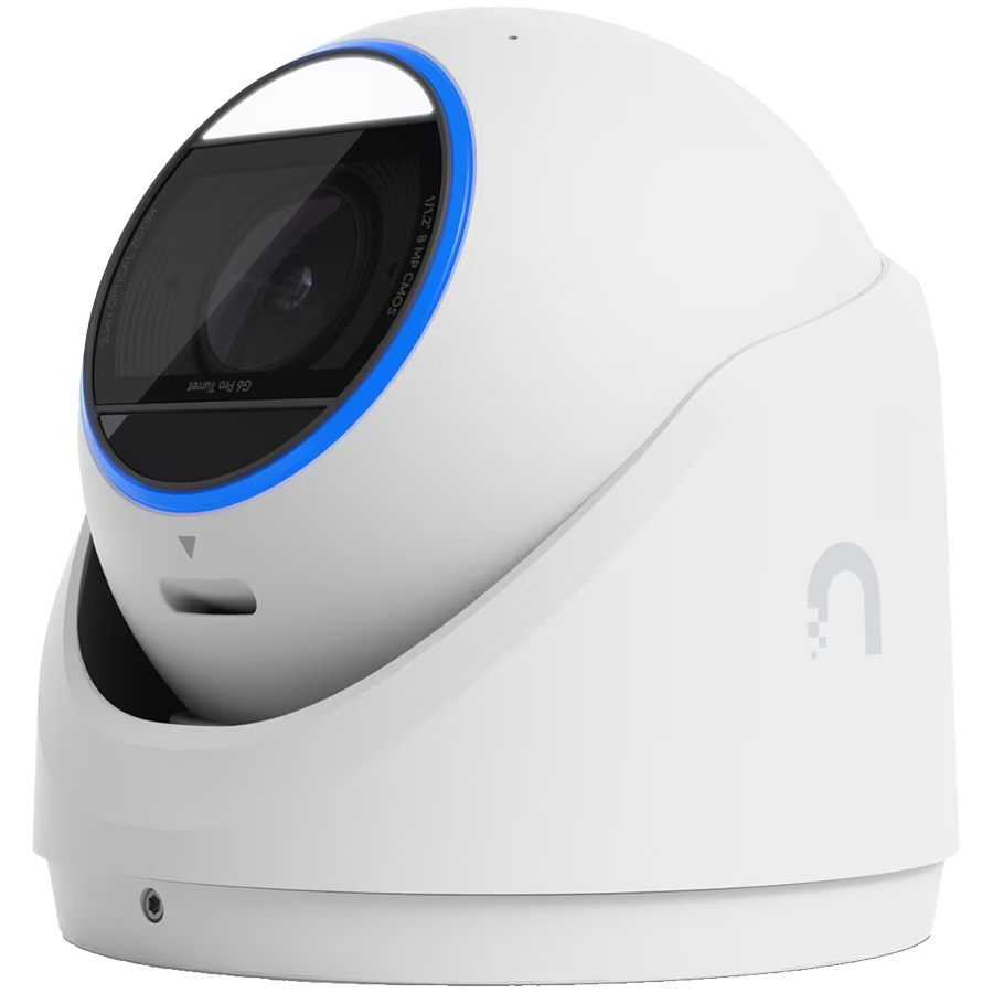 Ubiquiti UVC-G6-Pro-Turret-W All-weather tamper-resistant 4K PoE+ camera with a Multi-TOPS AI engine, 2.36x optical zoom, and