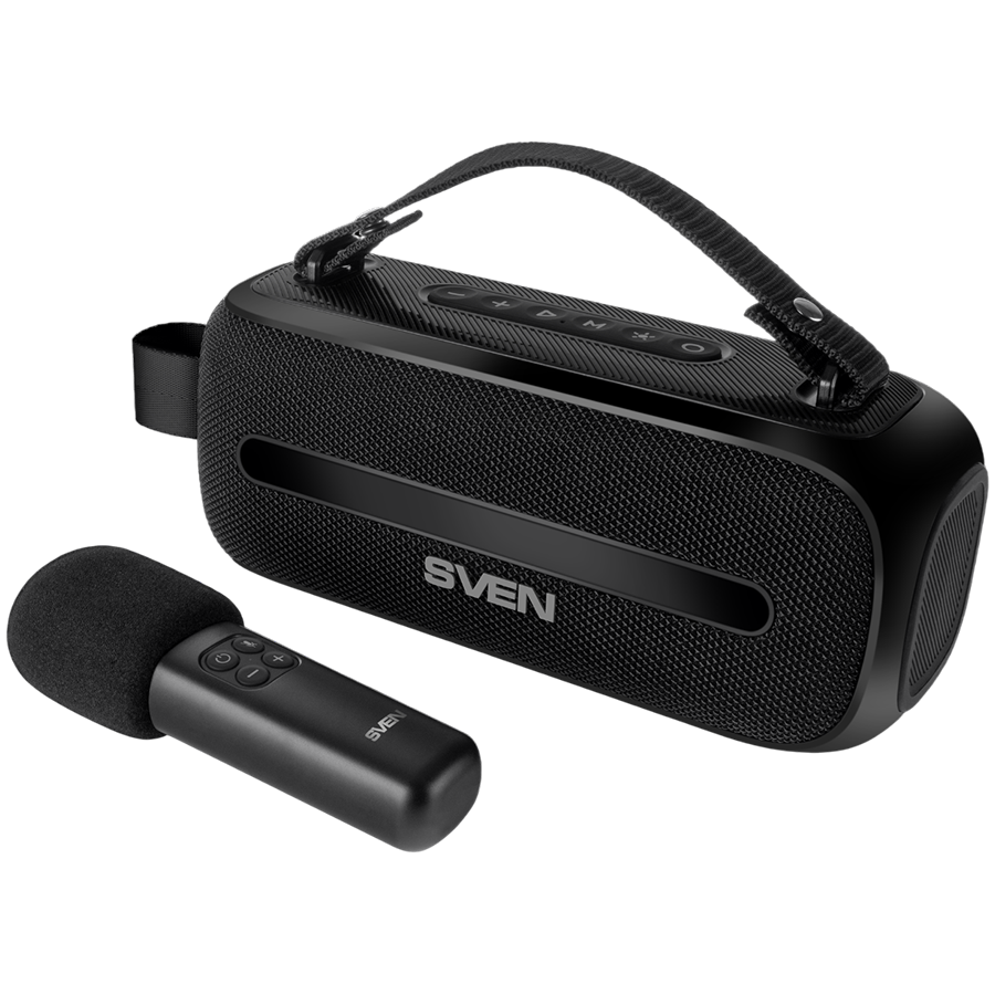 Speaker SVEN PS-255, black (12W, Bluetooth, FM, USB, karaoke mic, 3600mAh)