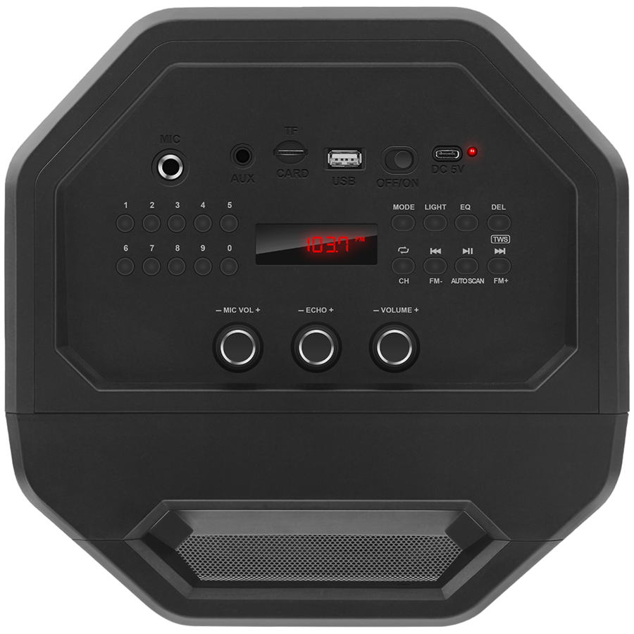 Speaker SVEN PS-600, black (50W, TWS, Bluetooth, FM, USB, microSD, LED-display, 4000mAh)