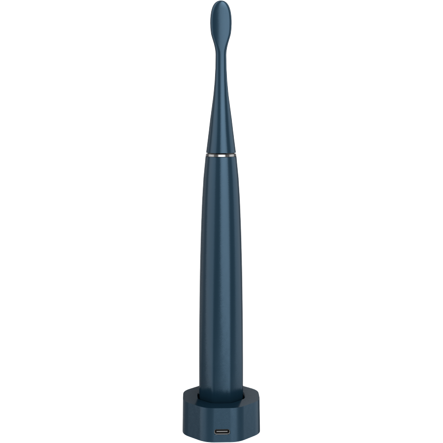 Wireless Tooth Brush, Navy Blue, 3 Brush Heads, 1400mAh, Function: Soft, Clean, Massage, White, Sweep — AENO