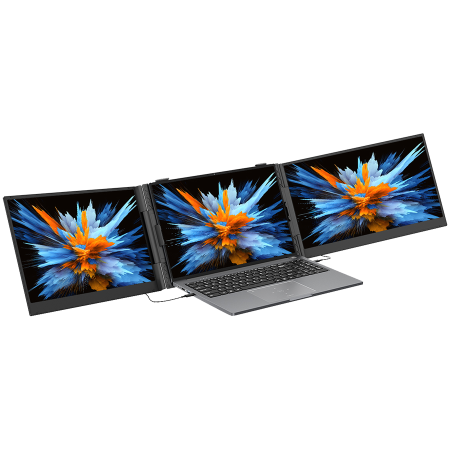 Portable monitor Blackview DCM6 Dual Screen 14inch 1920x1080 16:9 LCD 60Hz IPS 178 USB-C 3.1x3 for 13-17.3 inch laptops352.2x