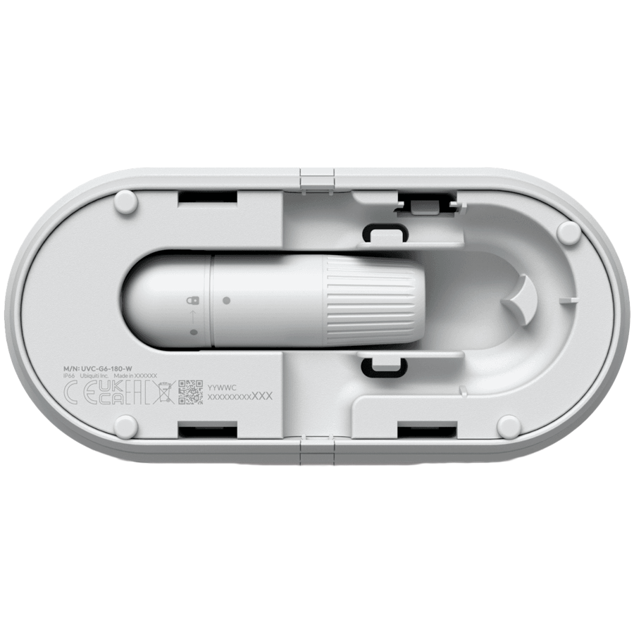 UBIQUITI UVC-G6-180-W Indoor/outdoor dual sensor 16MP 20 FPS PoE+ camera, with a Multi-TOPS AI Engine and panoramic 180 cover