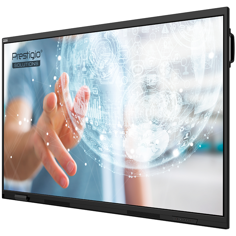 PRESTIGIO SOLUTIONS Multiboard 86-inch Light Series Gen 7, Android 14, Google EDLA, AI button, 8/128GB, 50TP, black