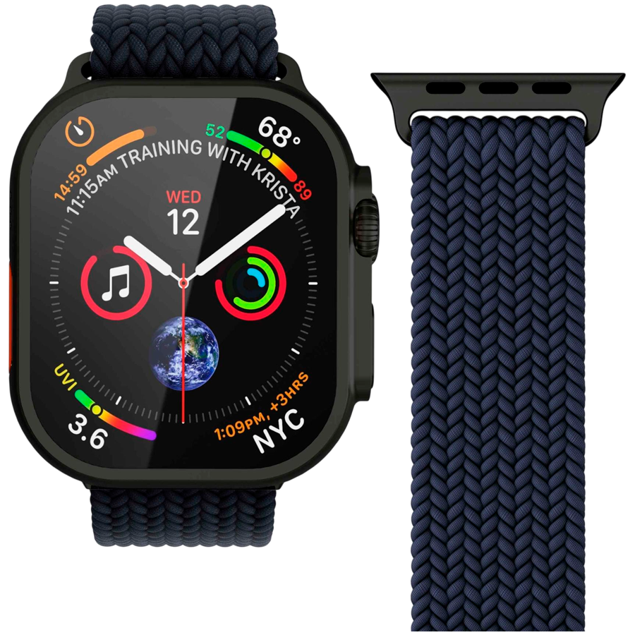 Woven Loop 44, 45, 46, 49mm One Size, Navy Black — VONMAHLEN