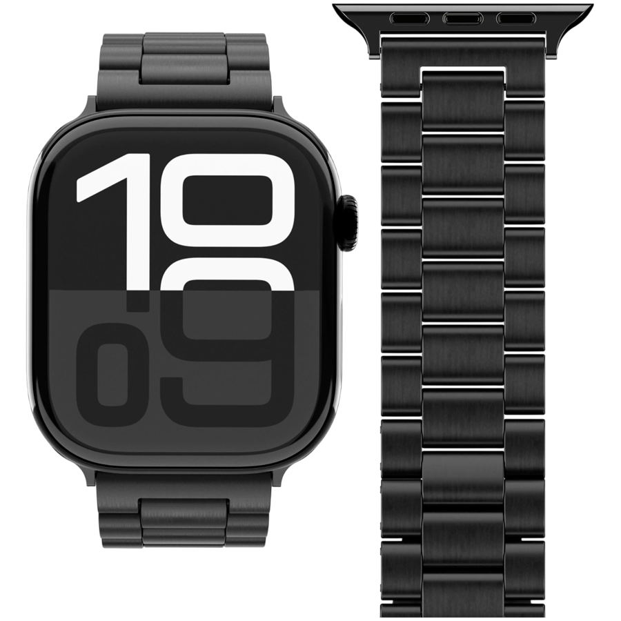 Link Bracelet 2 44, 45, 46, 49mm One Size, Black — VONMAHLEN