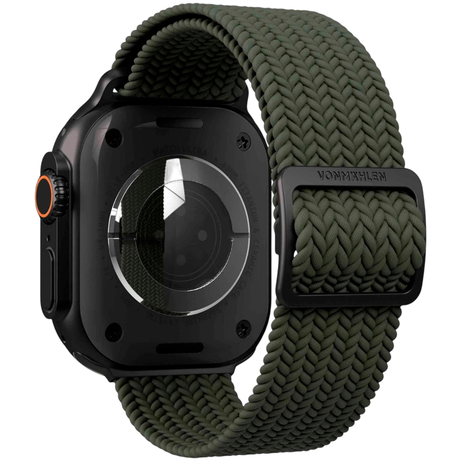 Woven Loop 44, 45, 46, 49mm One Size, Olive Black — VONMAHLEN