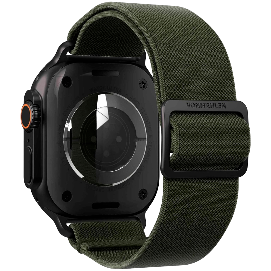 Classic Nylon Loop 44, 45, 46, 49mm One Size, Olive Black — VONMAHLEN