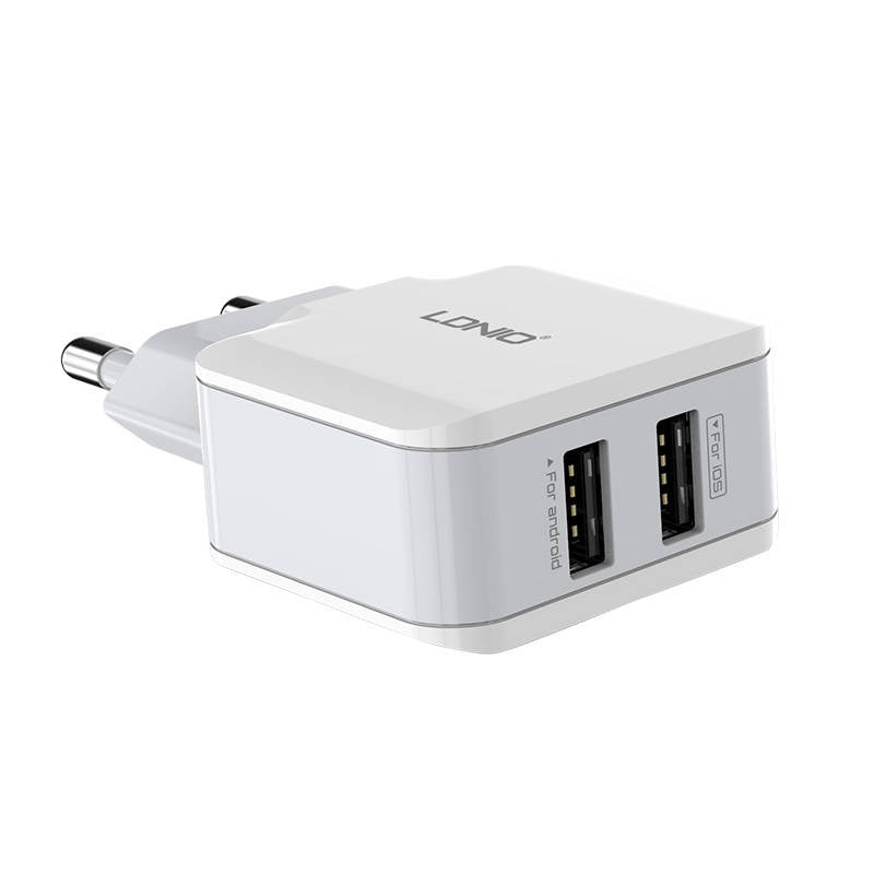 Wall charger LDNIO A2202, 2x USB, 12W (white) - Product Image 3