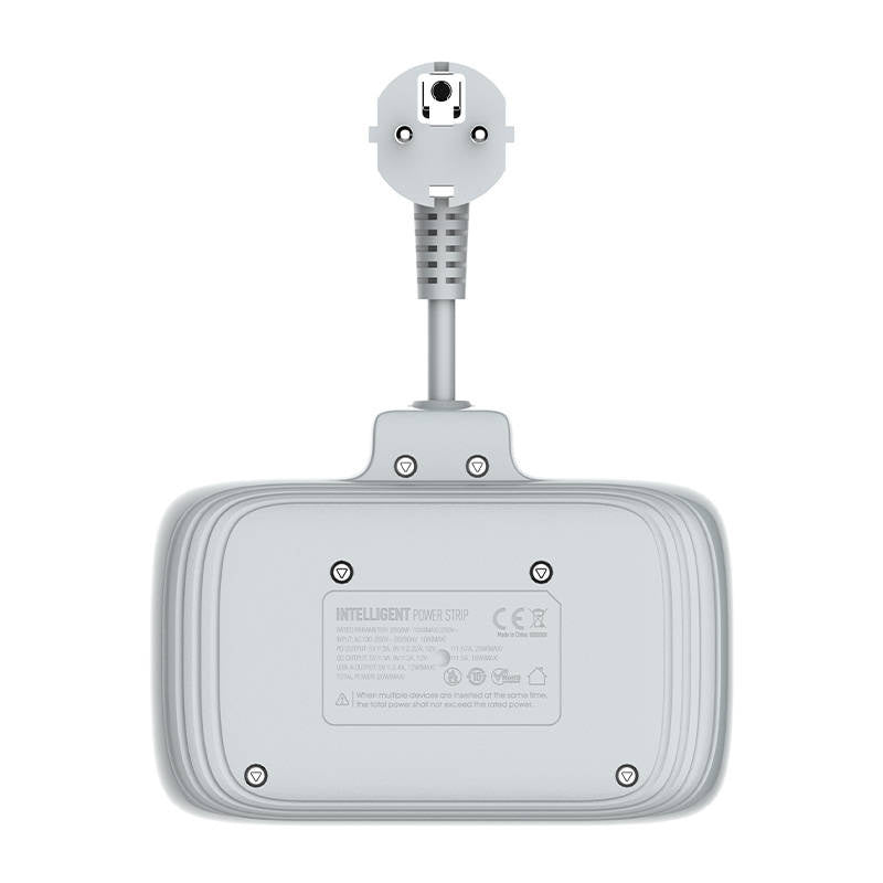 Power strip with 2 AC sockets, 3x USB, USB-C, LDNIO SE2435, 2500W (white) - Product Image 7