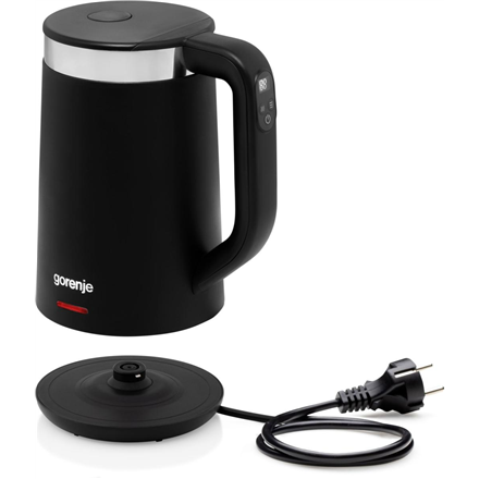 Gorenje | Kettle | K17TRDW | Electric | 2200 W | 1.7 L | Plastic/Metal | 360° rotational base | Black