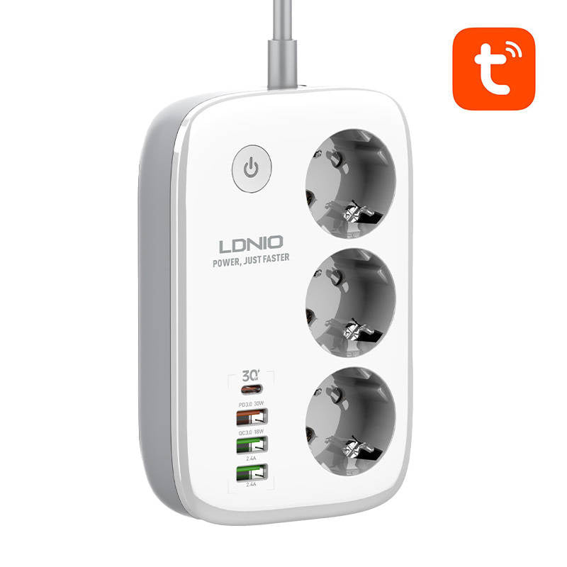 Smart Wi-Fi power strip LDNIO SEW3452, Tuya (white) - Product Image 3