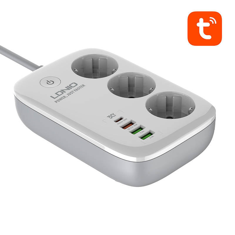 Smart Wi-Fi power strip LDNIO SEW3452, Tuya (white) - Product Image 6
