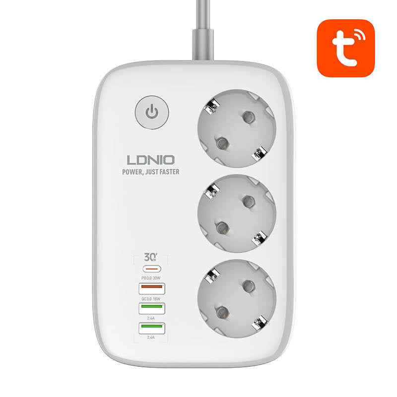 Smart Wi-Fi power strip LDNIO SEW3452, Tuya (white) - Product Image 2