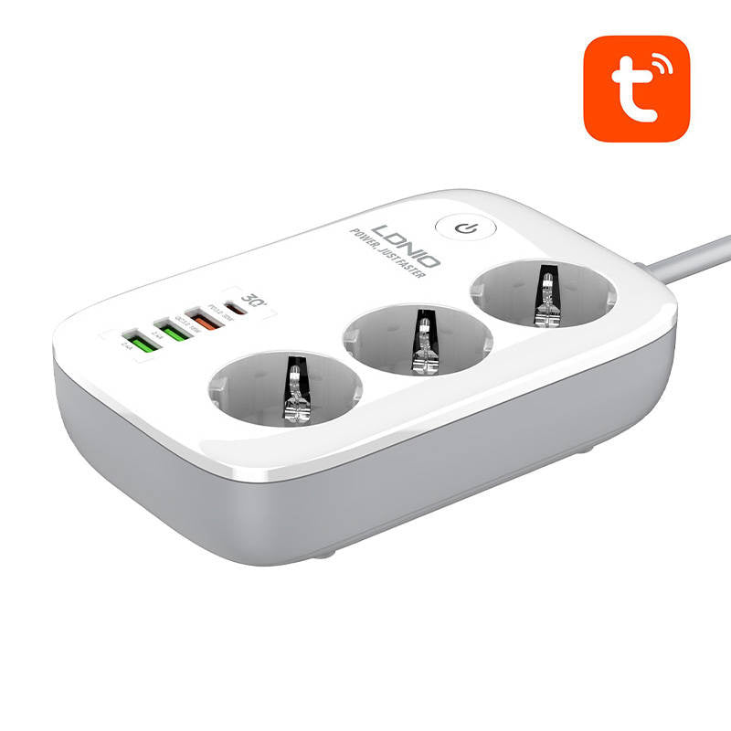 Smart Wi-Fi power strip LDNIO SEW3452, Tuya (white) - Product Image 1