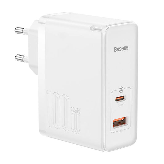 Wall charger Baseus GaN5 Pro USB-C + USB, 100W + 1m cable (white) - Product Image 2
